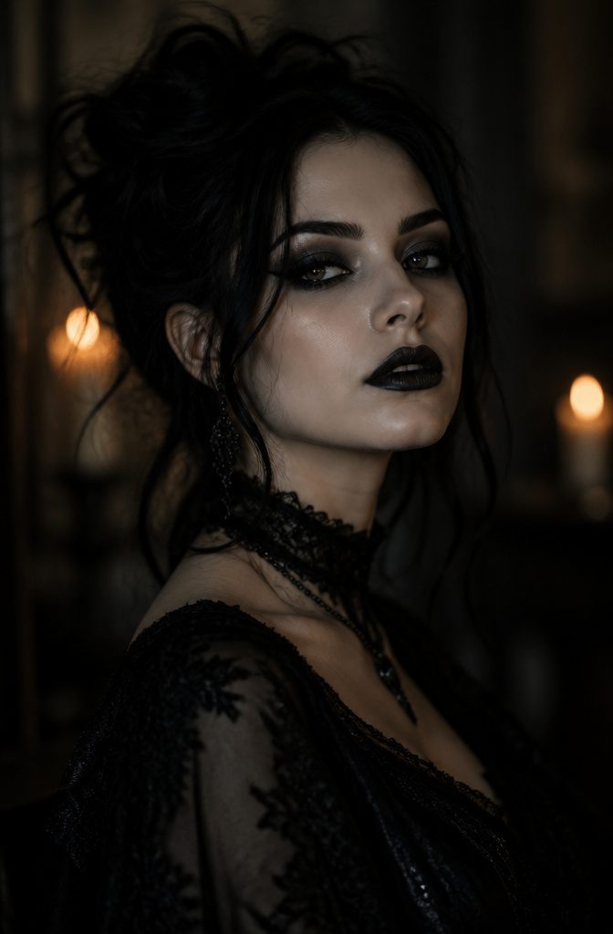 Cool Creative Makeup Looks: 14 Art Styles Worth Trying in 2026 11 Model with layered black eye makeup and highlighted features.
