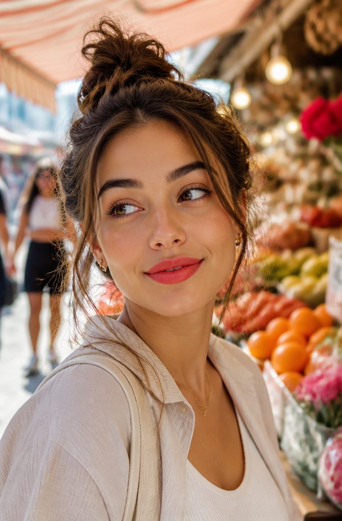 Cute Girly Makeup Looks, Ideas & Styles for 2026 12 Model with neon lip color in a bright setting.