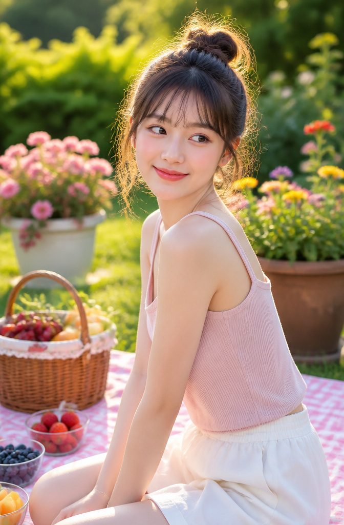 Cute Girly Makeup Looks, Ideas & Styles for 2026 7 Model showcasing popsicle-stained lips in a sunlit park.