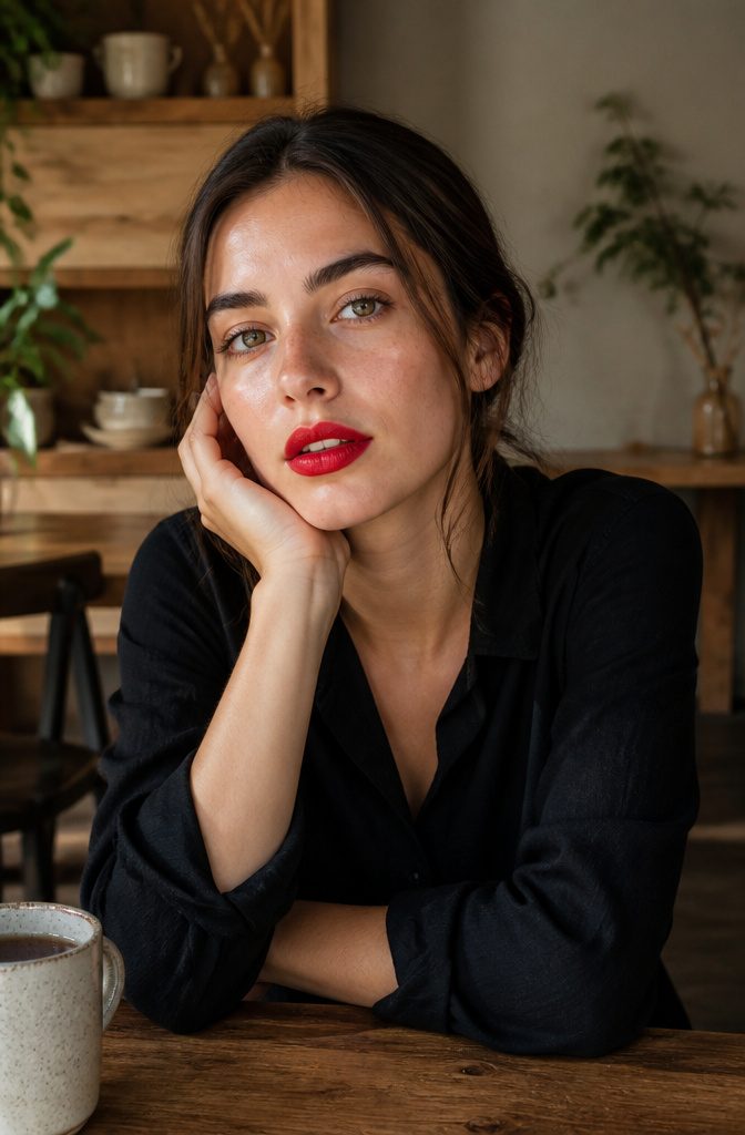 Fun Makeup Looks for 2026: 19 Ideas to Recreate 7 A model with a bold red lip and bare skin.