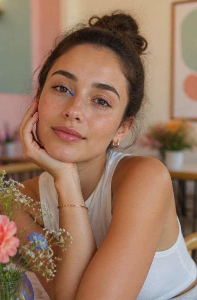 Fun Makeup Looks for 2026: 19 Ideas to Recreate 14 A model with colorful dots in the inner corners of her eyes.