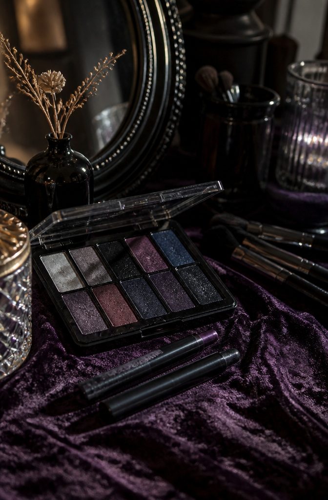 L'Oréal Paris Le Shadow Stick and palette in deep hues on a table.
