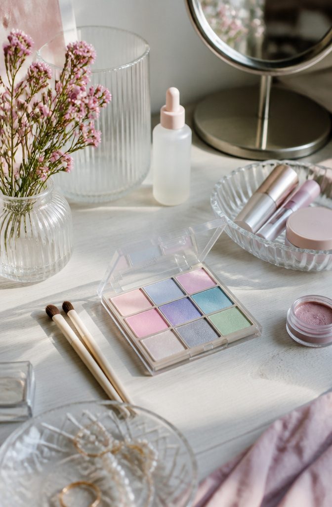 Examples of pastel eye makeup for different events.